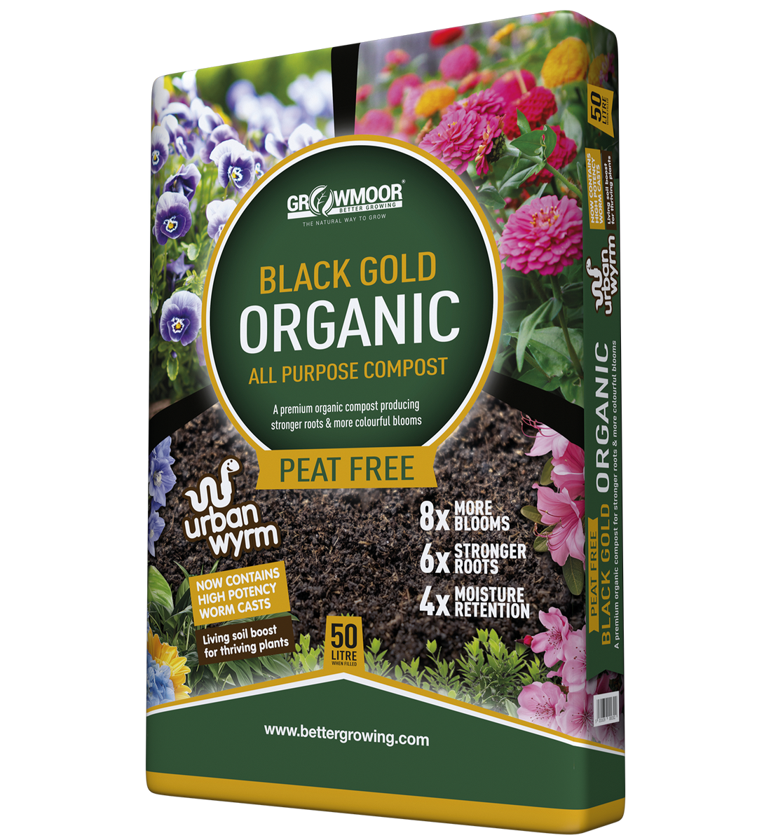 Urban Wyrm - Peat-Free Black Gold Organic All Purpose Compost 50 Litre ...