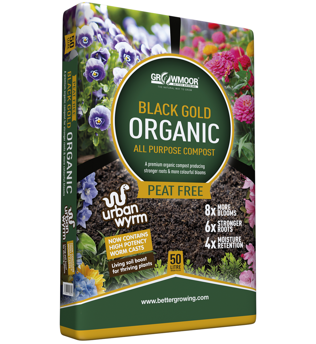 Urban Wyrm - Peat-Free Black Gold Organic All Purpose Compost 50 Litre ...