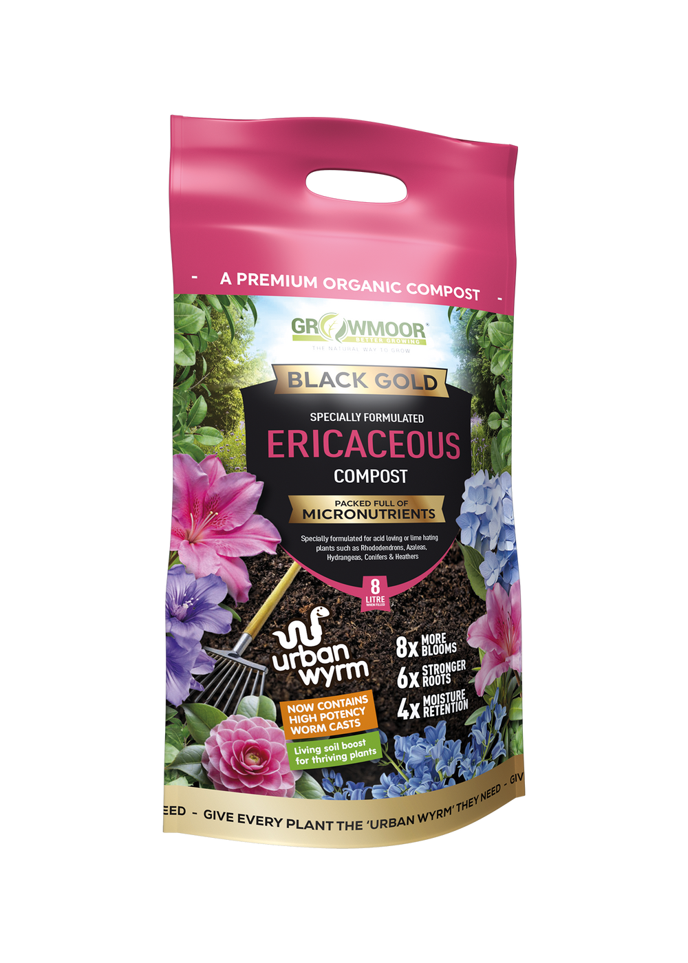 Ericaceous Black Gold Compost 8 Litre Carry Bag