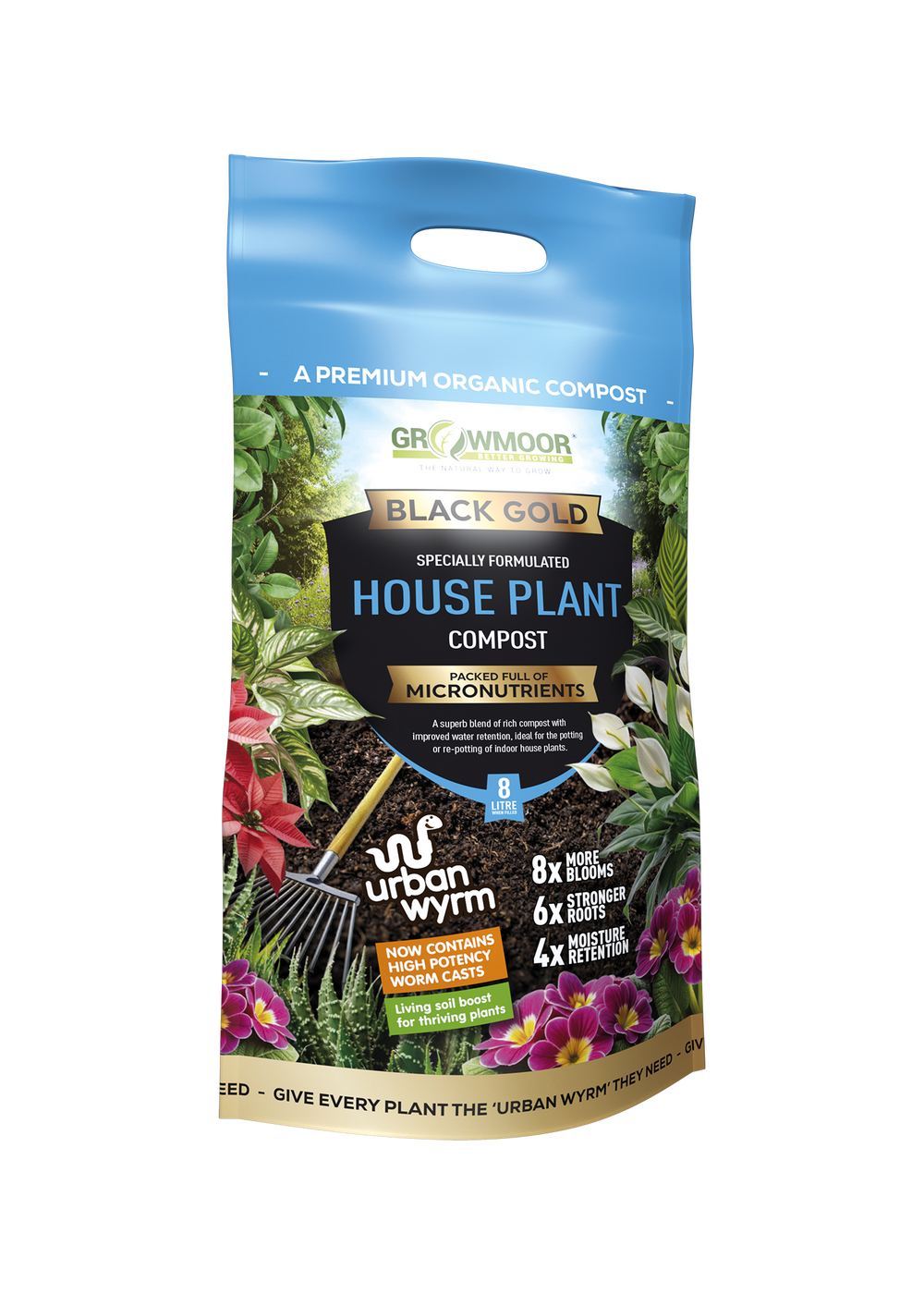 House Plant Black Gold Compost 8 Litre Carry Bag